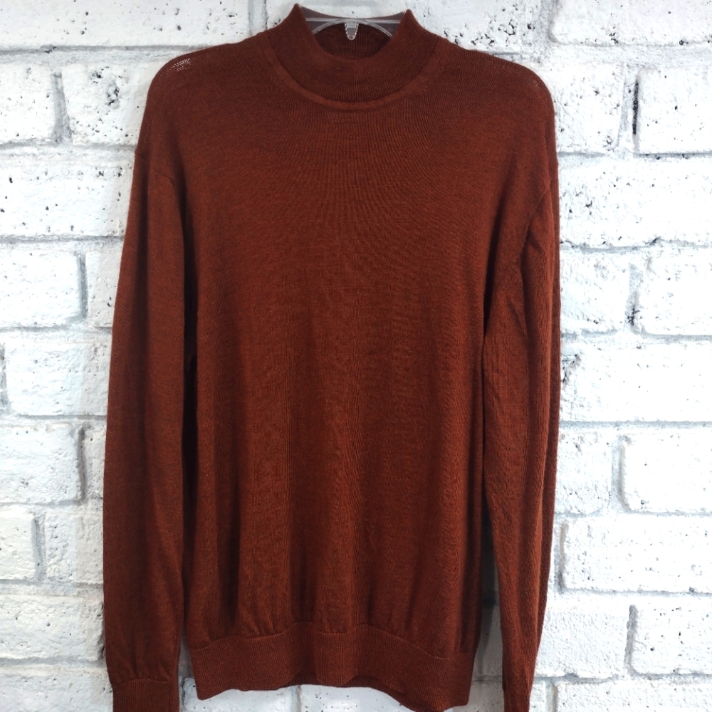Raffi Merino Wool Mock Turtleneck Sweater XL